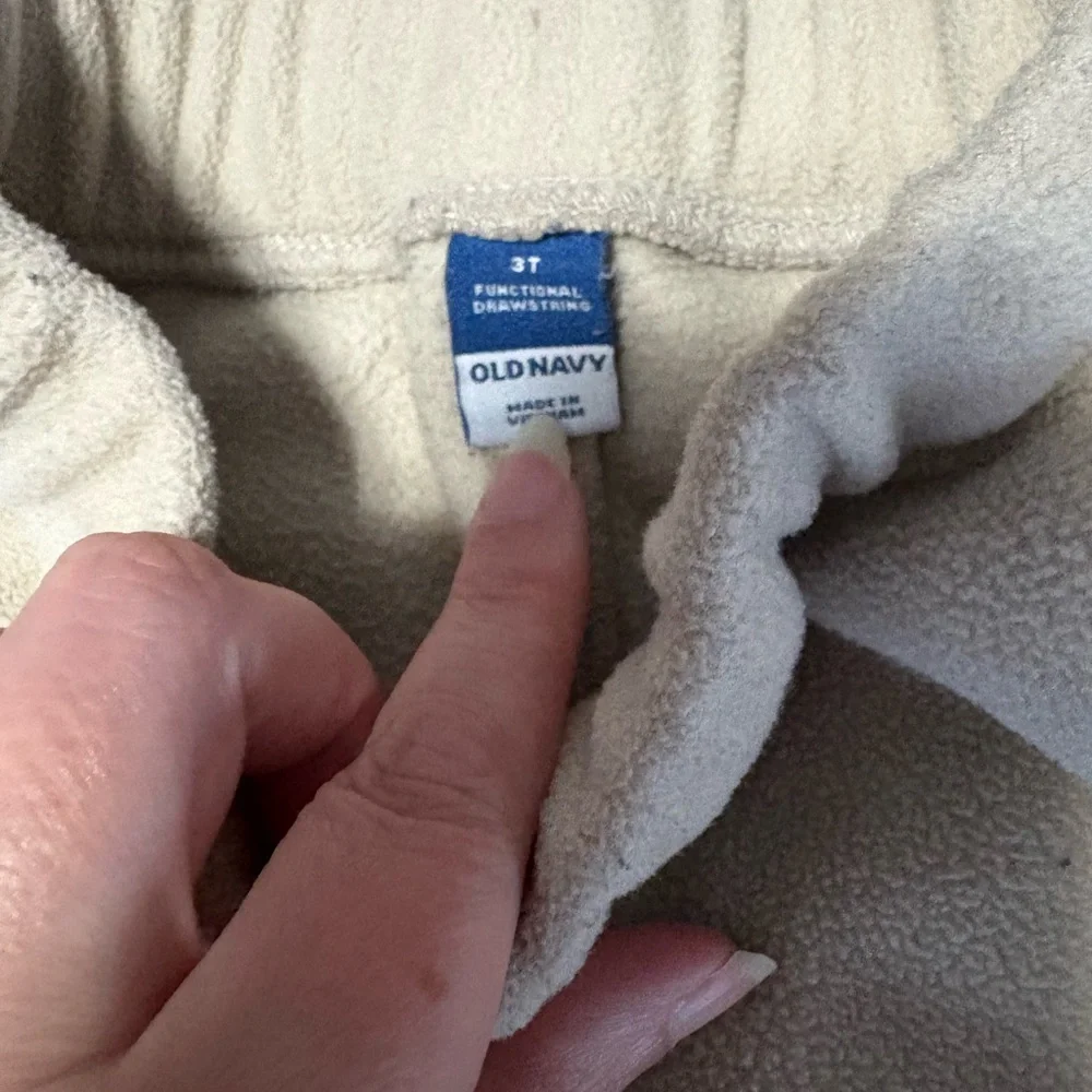 Old Navy Kids Fleece Joggers - Light cream 3t